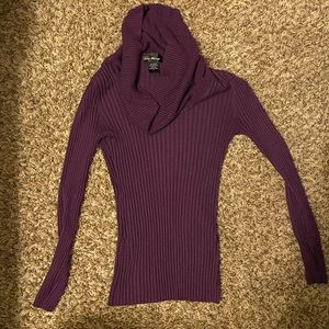 Purple cowl neck sweater size large